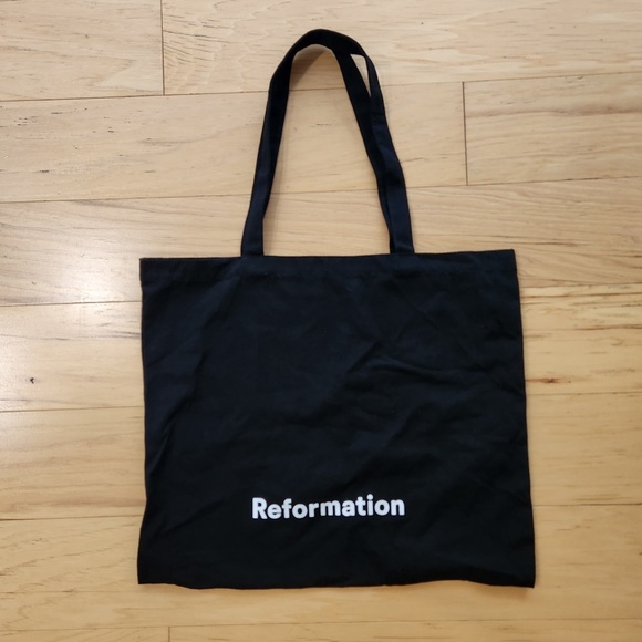 Reformation Handbags - Reformation Black Canvas Tote Bag